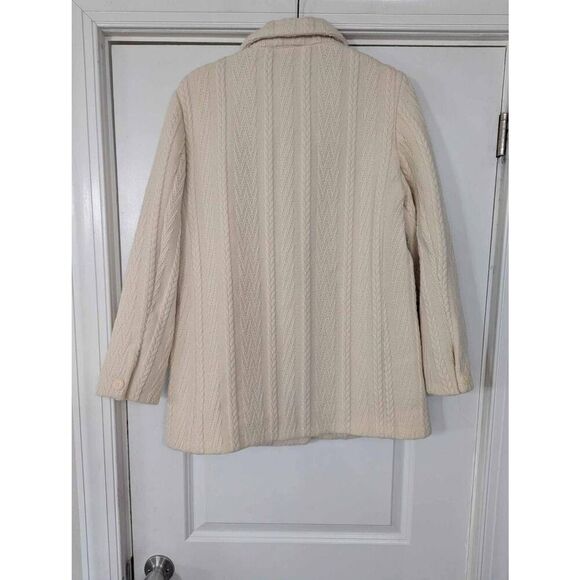 Boyne Valley Weavers Sweater Blazer women's Small cream fisherman cable knit NWT - Picture 6 of 6